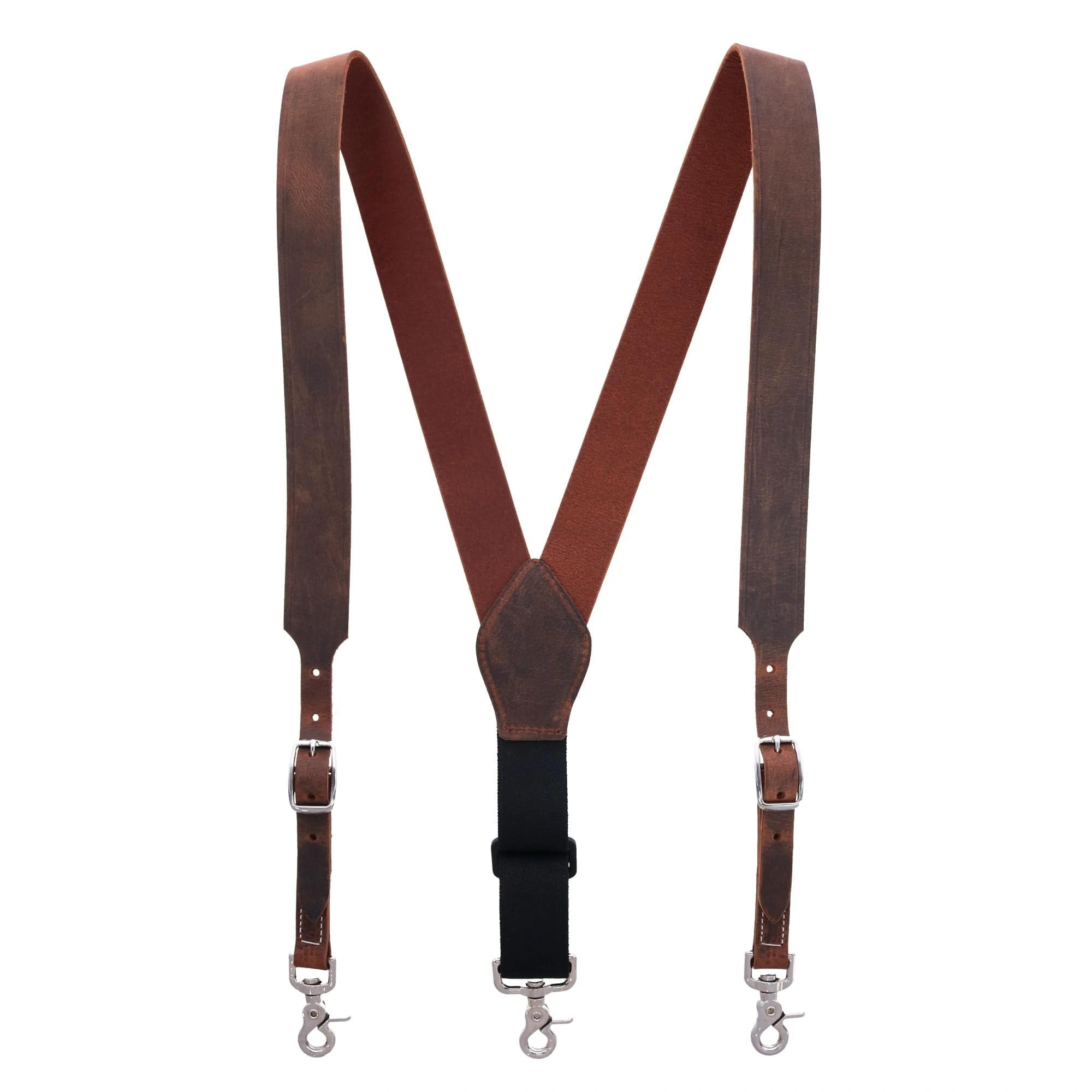 Distressed Leather Suspenders: Hook Up Your Style. Classic American Cool.